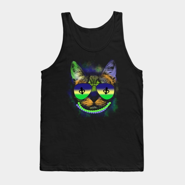 Funny Mardi Gras Cat Tank Top by nakos